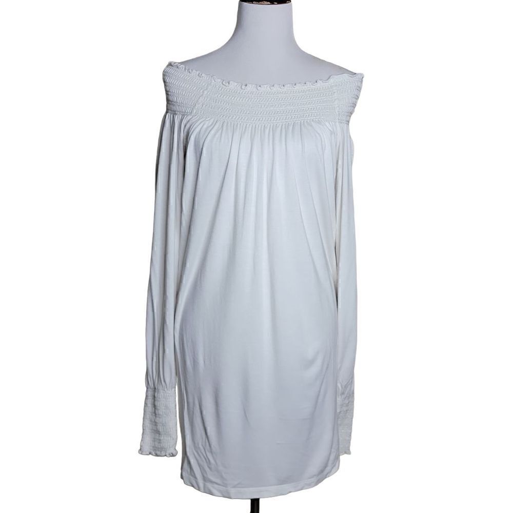 Newport News Off Shoulder Elastic Stretch Tunic Top Size Small